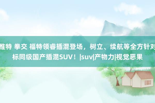 推特 拳交 福特领睿插混登场，树立、续航等全方针对标同级国产插混SUV！|suv|产物力|视觉恶果